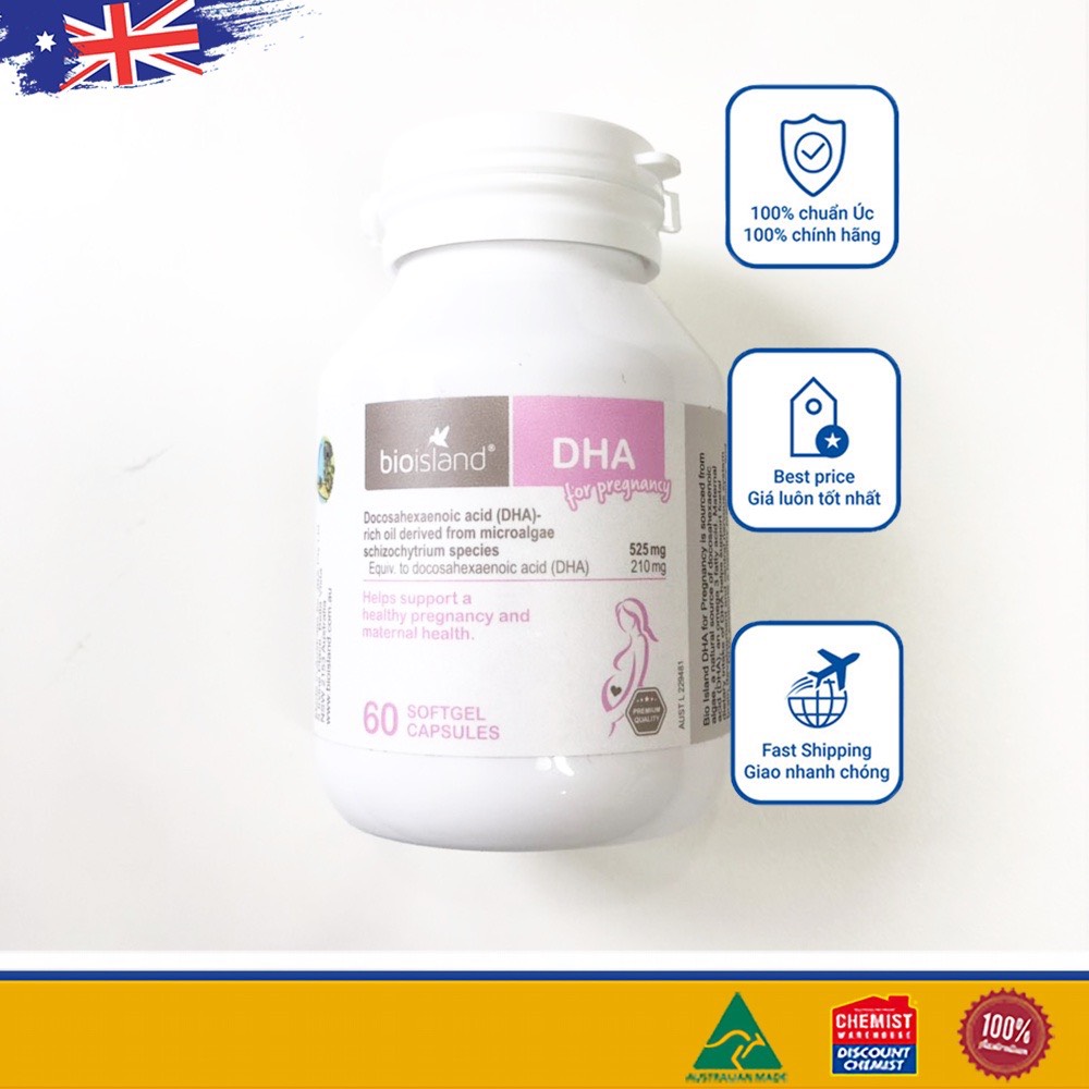Vitamin Dha Bio Island Cho Bà Bầu 60 Viên [Date 09/2024]
