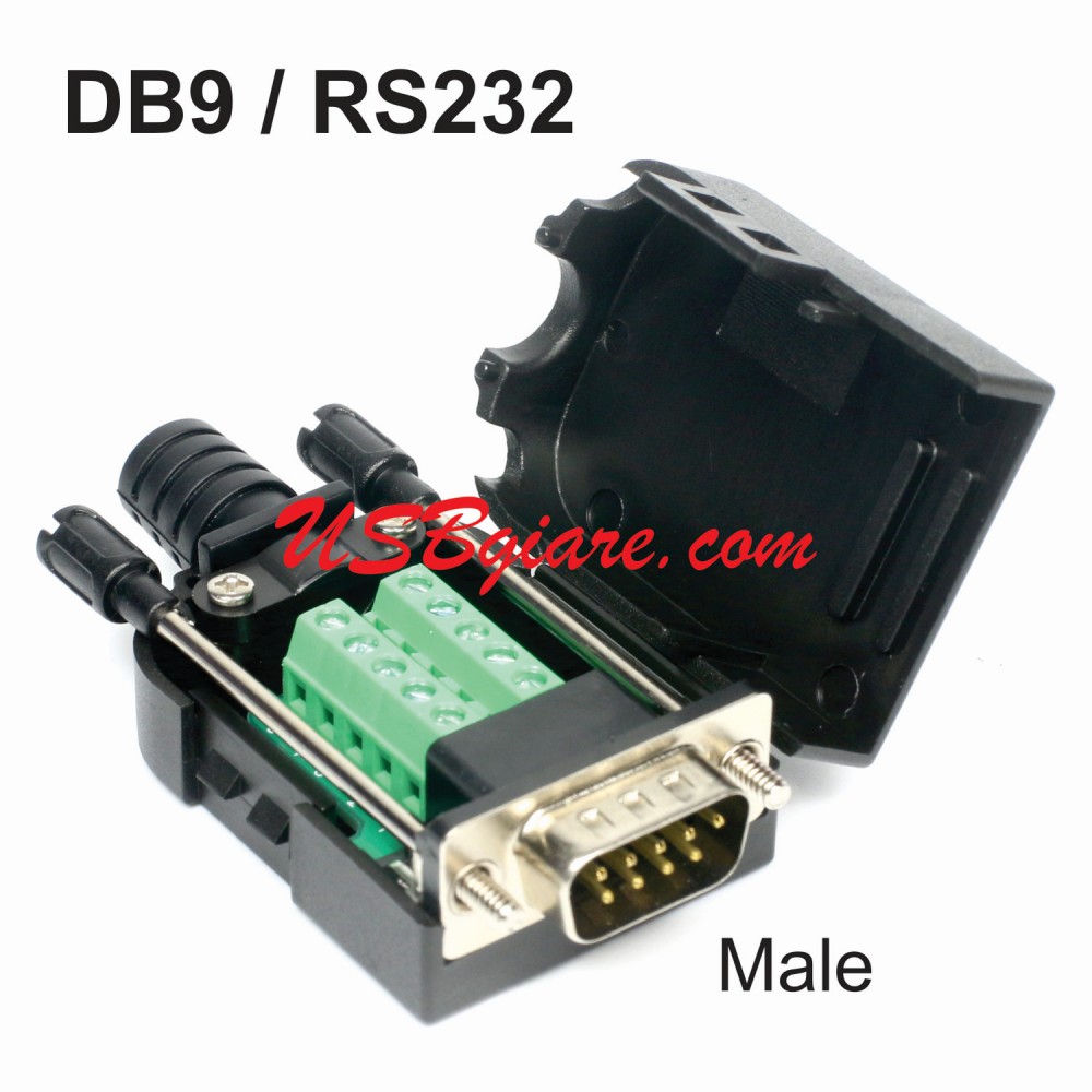 Đầu com 9 / db9 / rs232 đực loại bắt vít không hàn