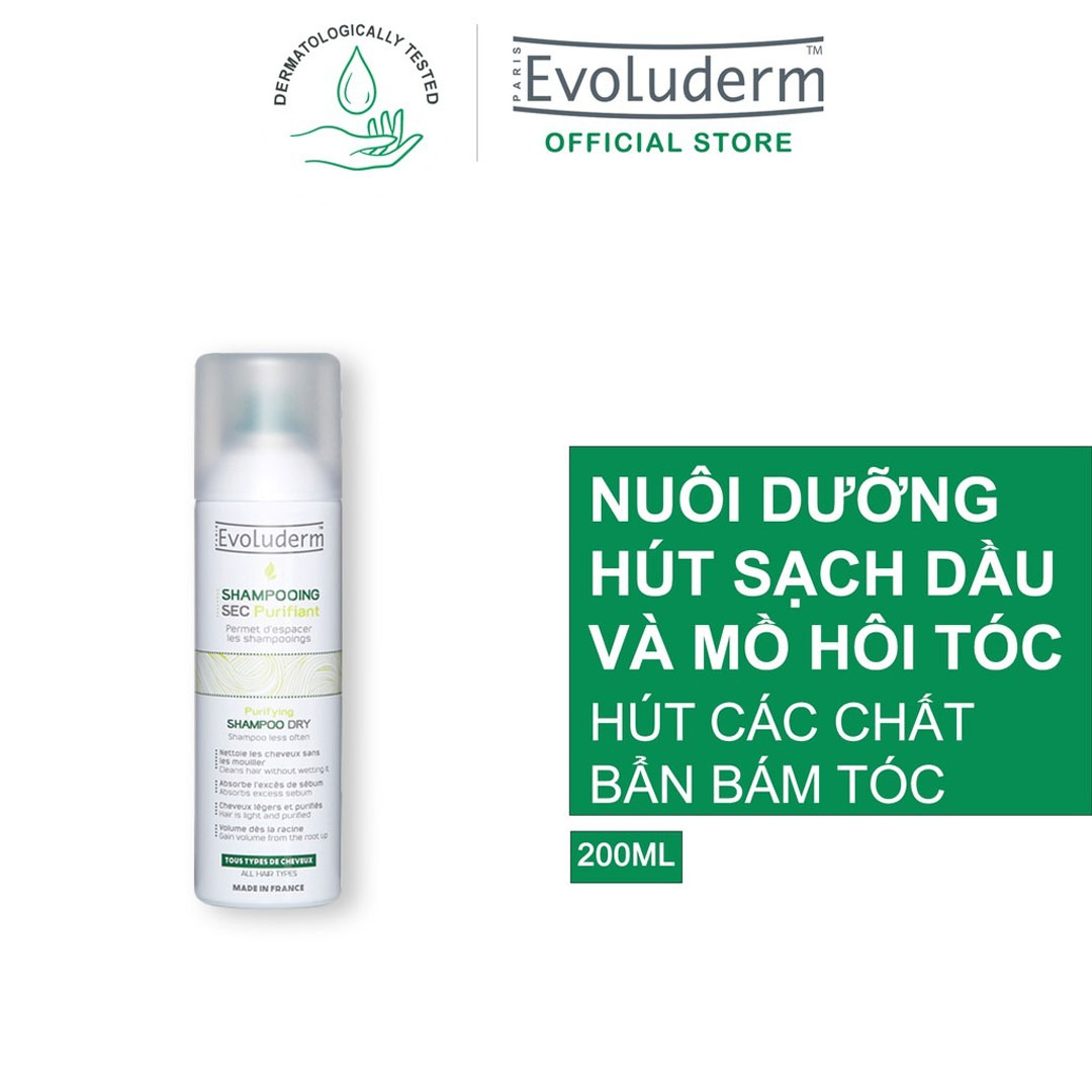 Dầu Gội Khô Evoluderm Shampooing Sec Purifiant 200ml