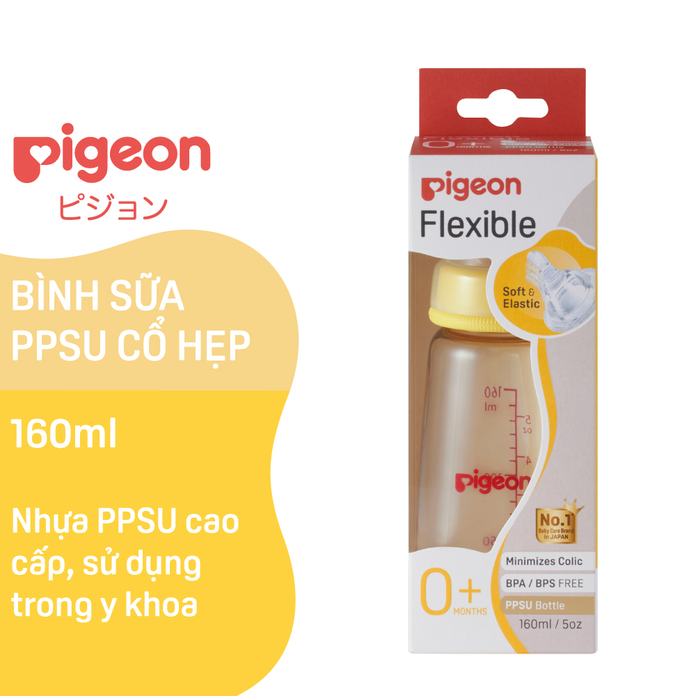 Bình Sữa Cổ Hẹp PPSU Pigeon 160ml (S)