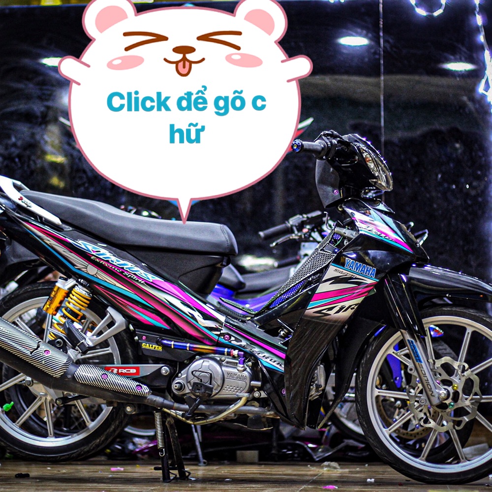 Tem rời Sirius xăng cơ hồng dán xe đen