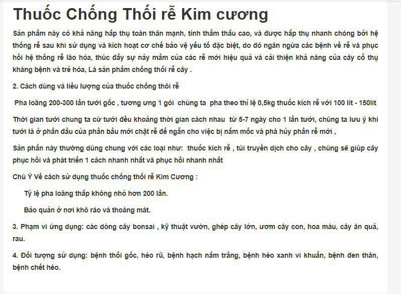 Thuốc kích thích ra rễ cho cây trồng