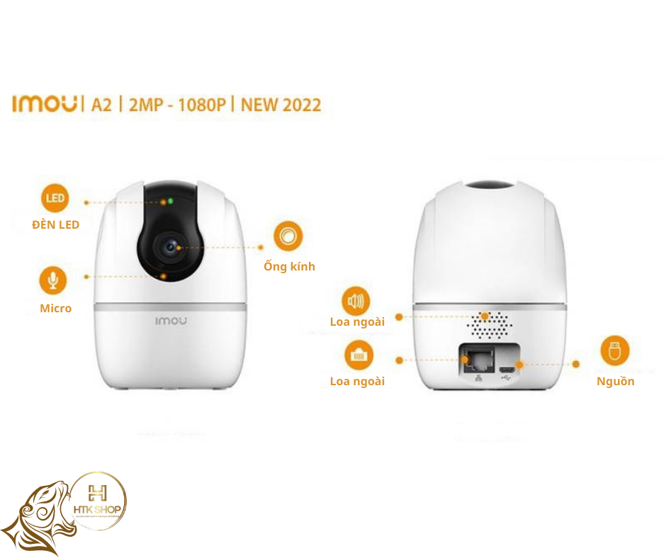 CAMERA IP Wifi IMOU Ranger 2-D IPC-A22EP-D 2MP Robo (1080p FHD, Đàm thoại 2 chiều, Xoay 360)