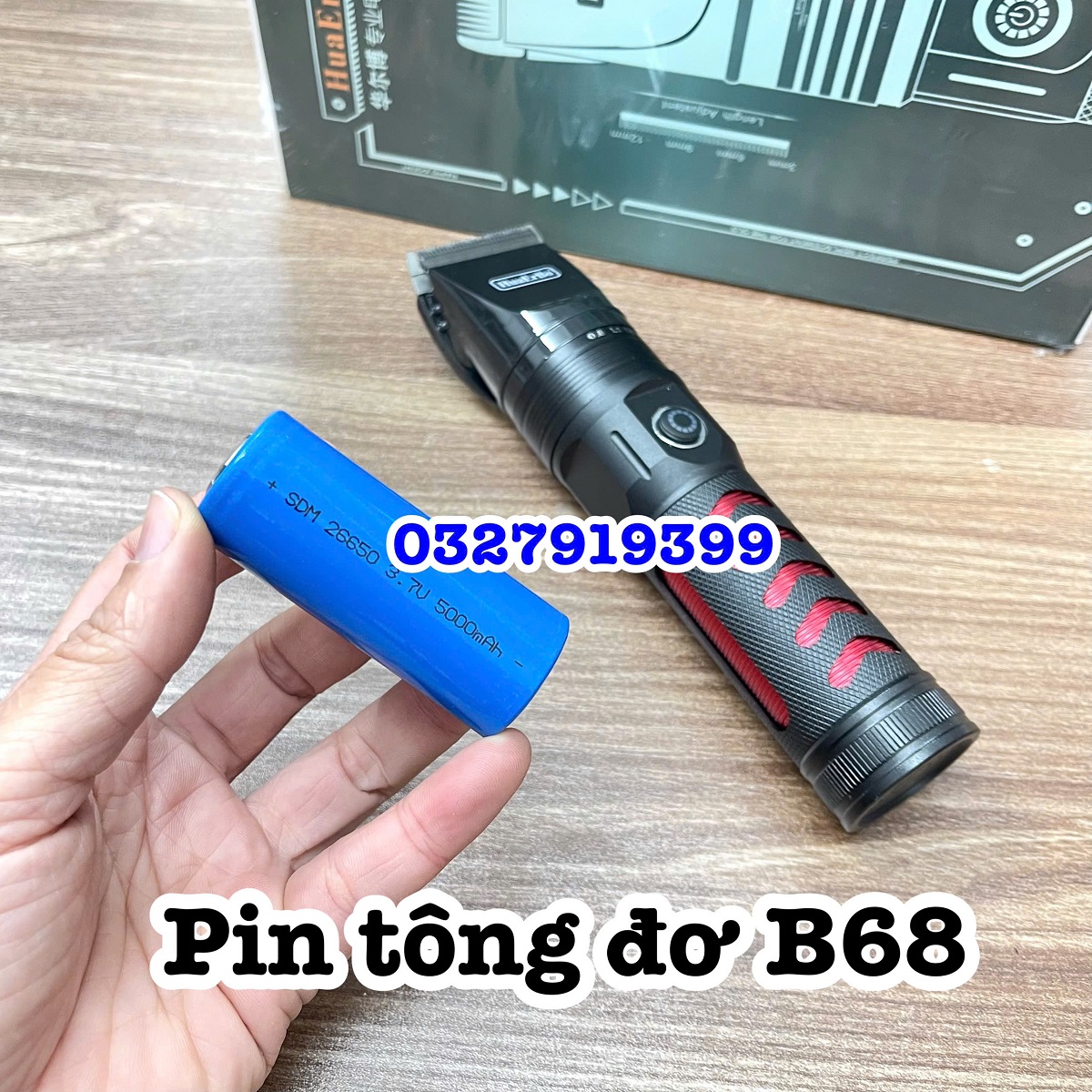 HuaErBo Tông Đơ Cắt Tóc Pin HuaErBo B68 - Thân Máy Thép Cao Cấp - Lưỡi Titanium và Ceramic - Màu Đen - Pin 5000mAh - Turbo Tăng Tốc - Tông Đơ Cắt Tóc Chuyên Nghiệp - Women