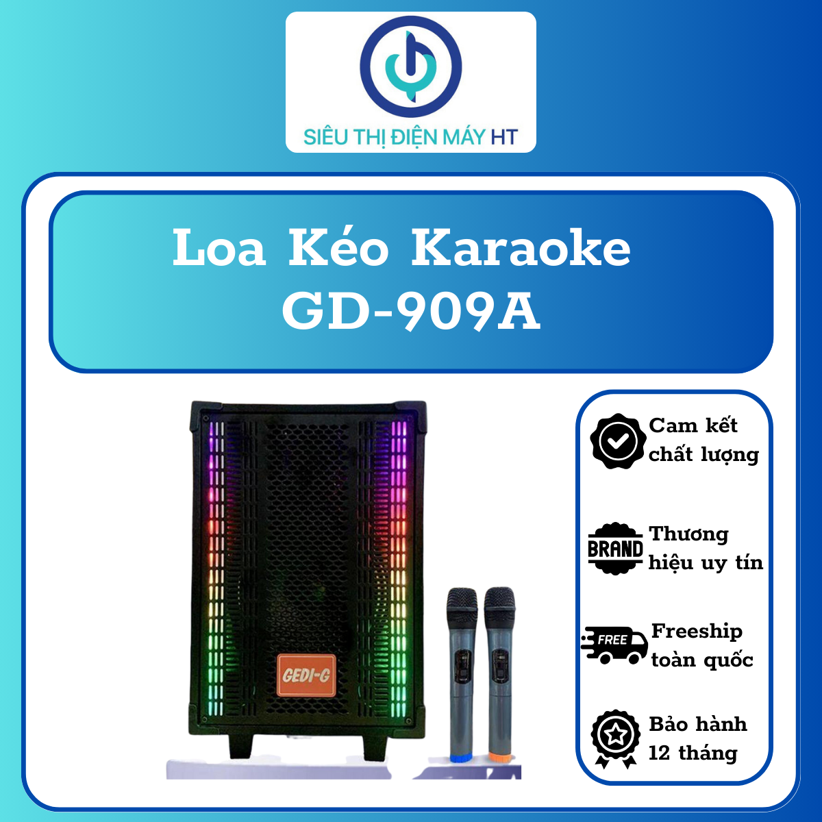 Loa Bluetooth, loa Kéo, loa Karaoke Geid-G GD-909A - Bass 20 ...