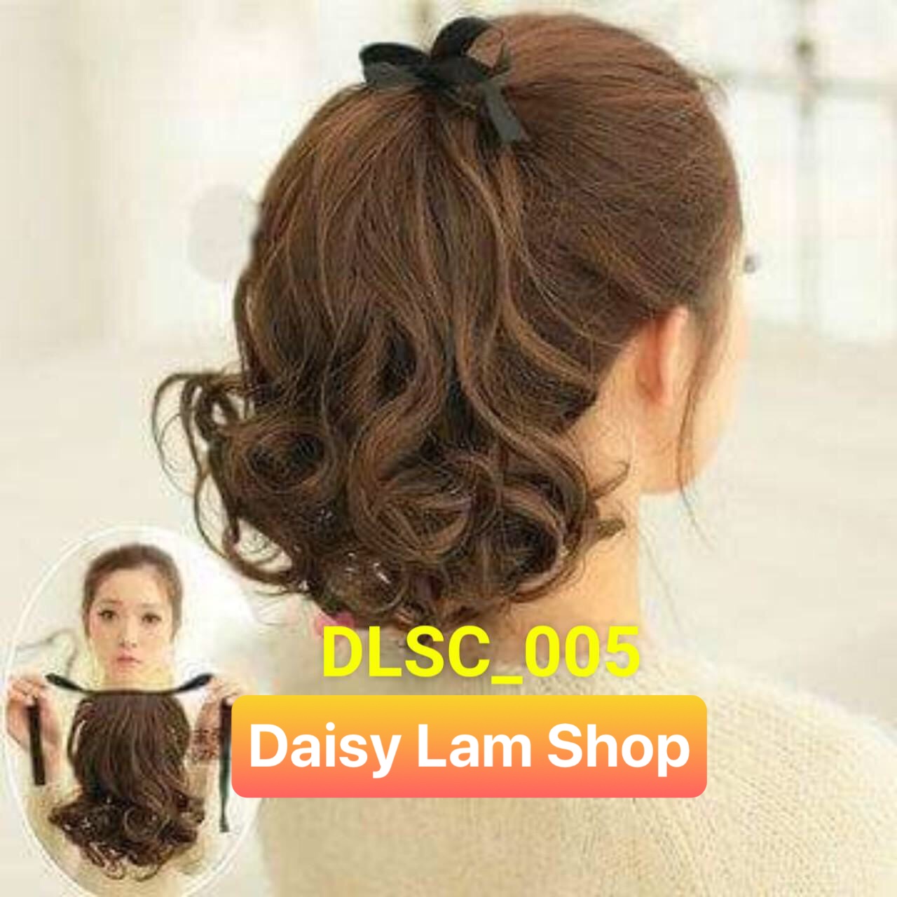 CỘT TÓC GIẢ XOĂN NGẮN 28CM C005