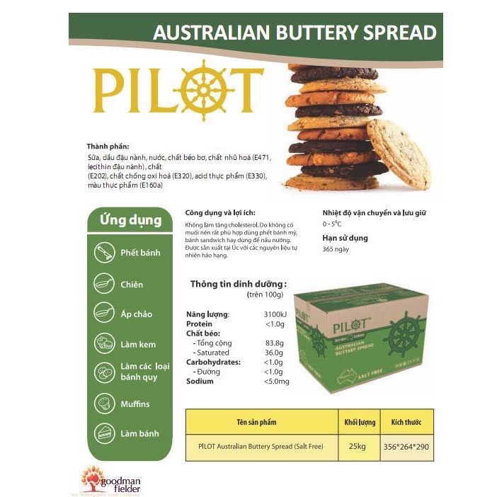 Bơ Lạt Úc PILOT 250gr/500gr