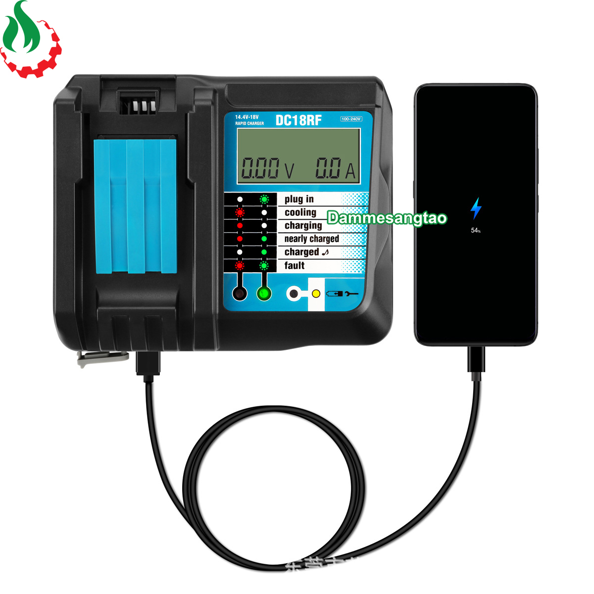 Sạc pin Makita 14V-18V DC18RF Li-ion nhận mạch zin hiển thị LCD
