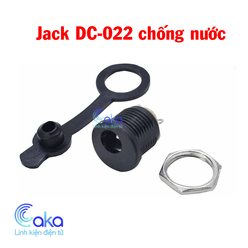 Jack DC cái DC022 có nắp đậy chống nước