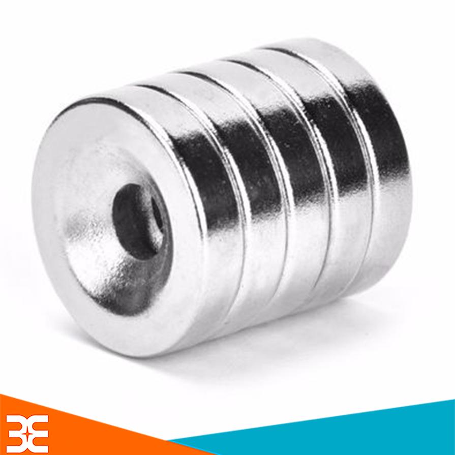 Nam Châm Đất Hiếm Tròn Có Lỗ 10x3 Lỗ 3mm
