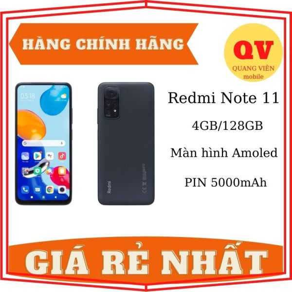 Điện thoại Xiaomi Redmi Note 11 ram 4GB bộ nhớ 128GB chính hãng nguyên seal