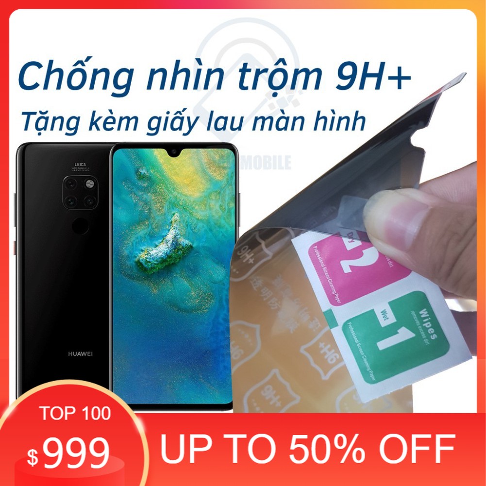 Dán chống nhìn trộm Huawei Mate 20, Mate 20x - Dán cường lực dẻo nano 9H+