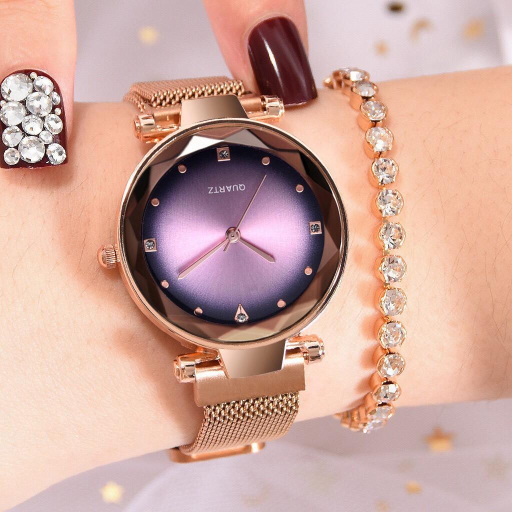 Đồng hồ dây lưới nam châm thời trang nữ Ulzzang
