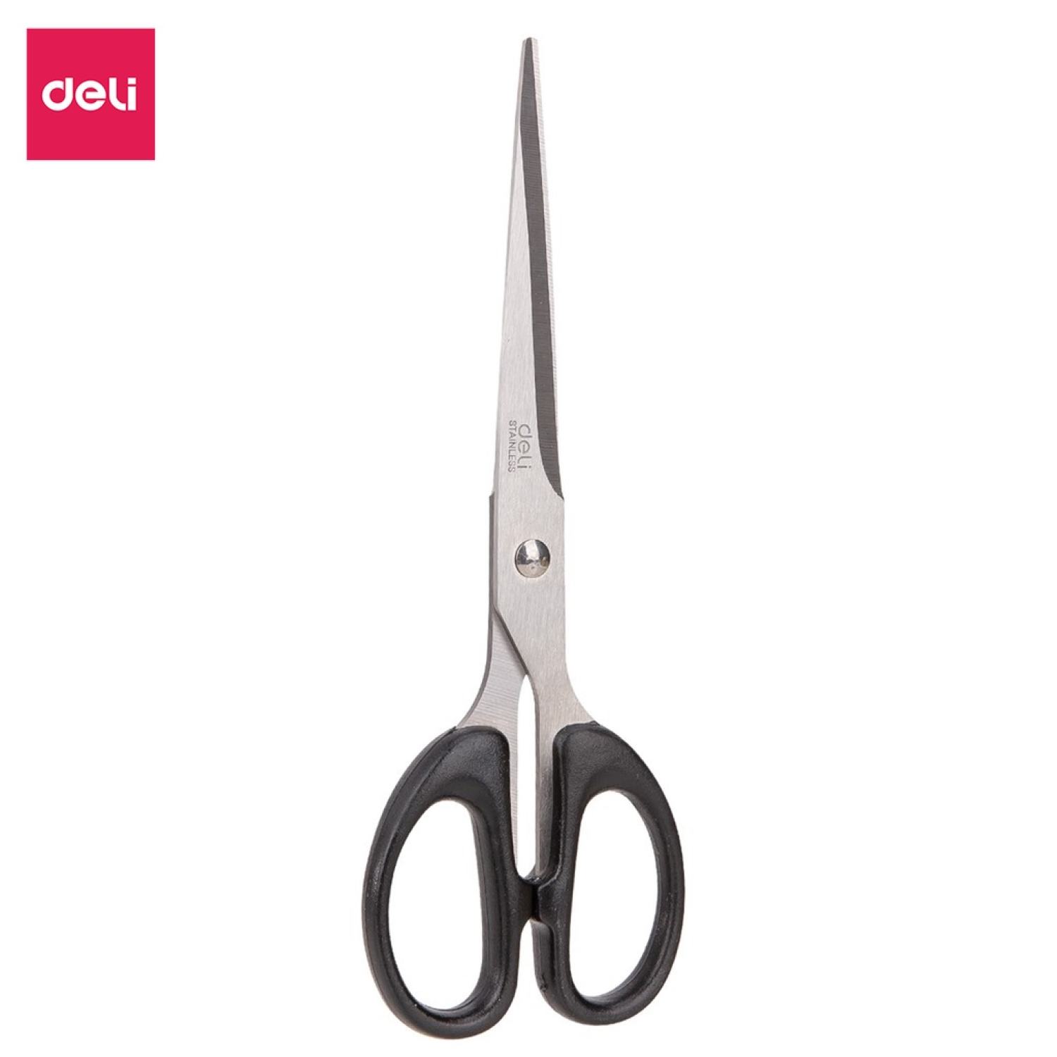 Kéo văn phòng 175mm Deli - Đen/Đỏ - 1 chiếc - E6009