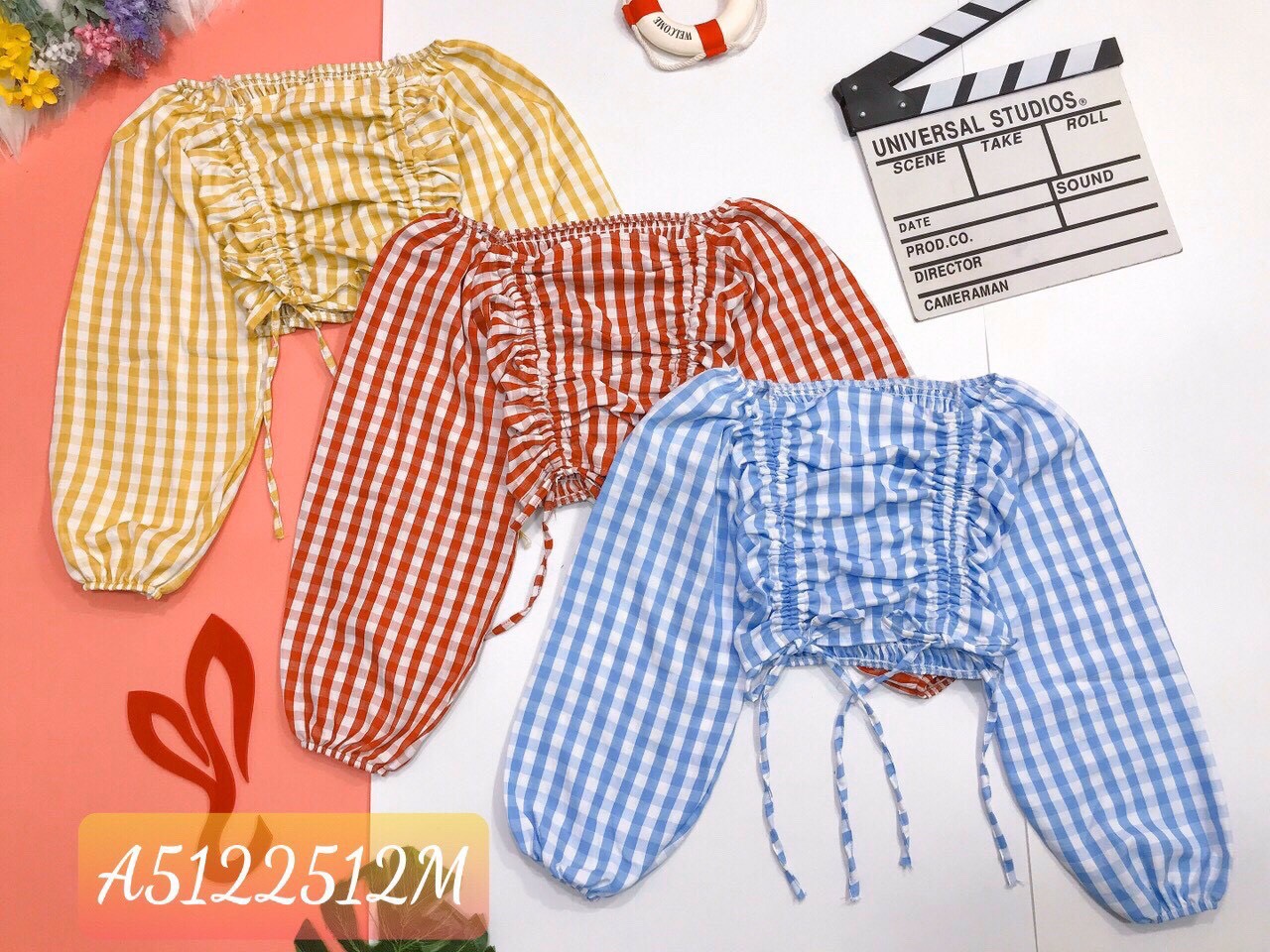 Áo caro cate rút trước sành điệu TTSA0396