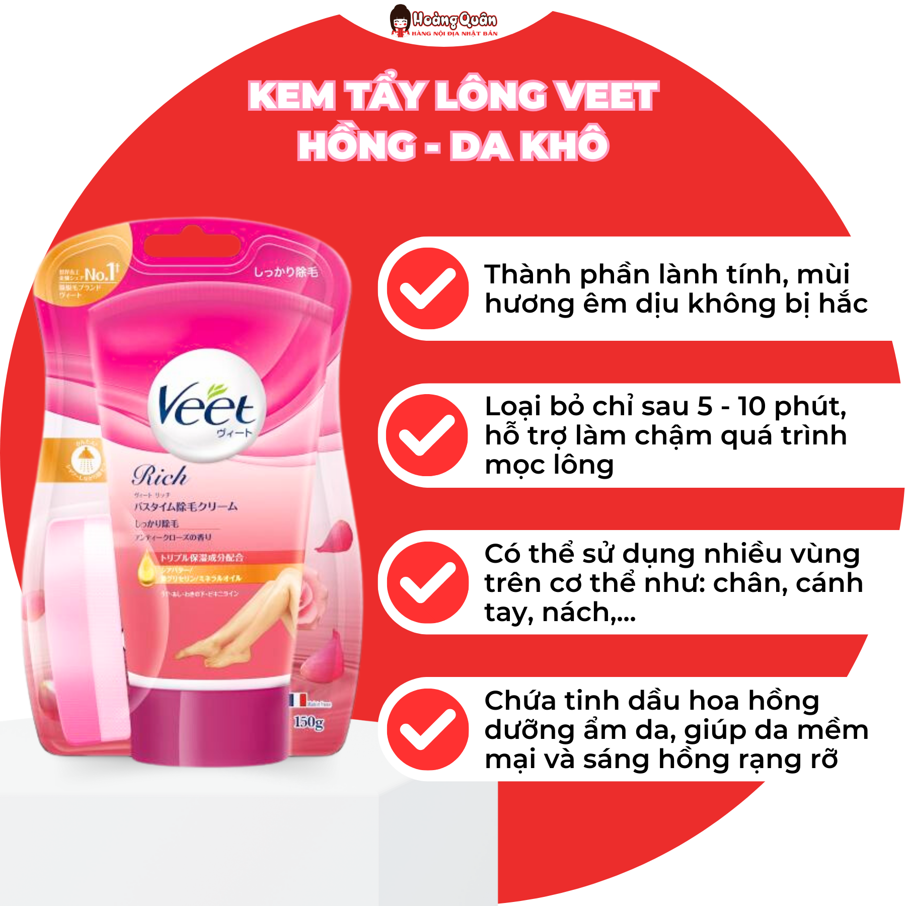 Kem Tẩy Lông Veet 150g Nhật Bản