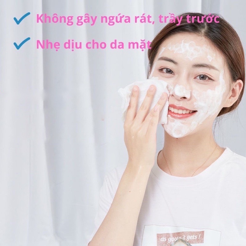 Khăn Mặt Khô Dùng 1 Lần 100% Bông Tự Nhiên - Cuộn Khăn Mặt Tẩy Trang, Lau Mặt Khô, Ướt