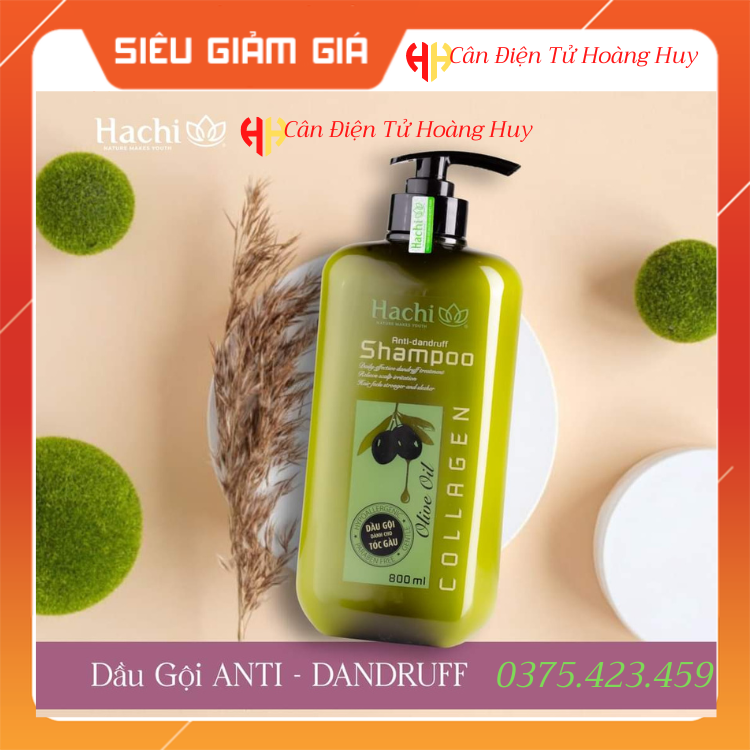 Cặp Dầu Gội Xã Oliu HACHI 800ml Dành Cho Tóc Gàu