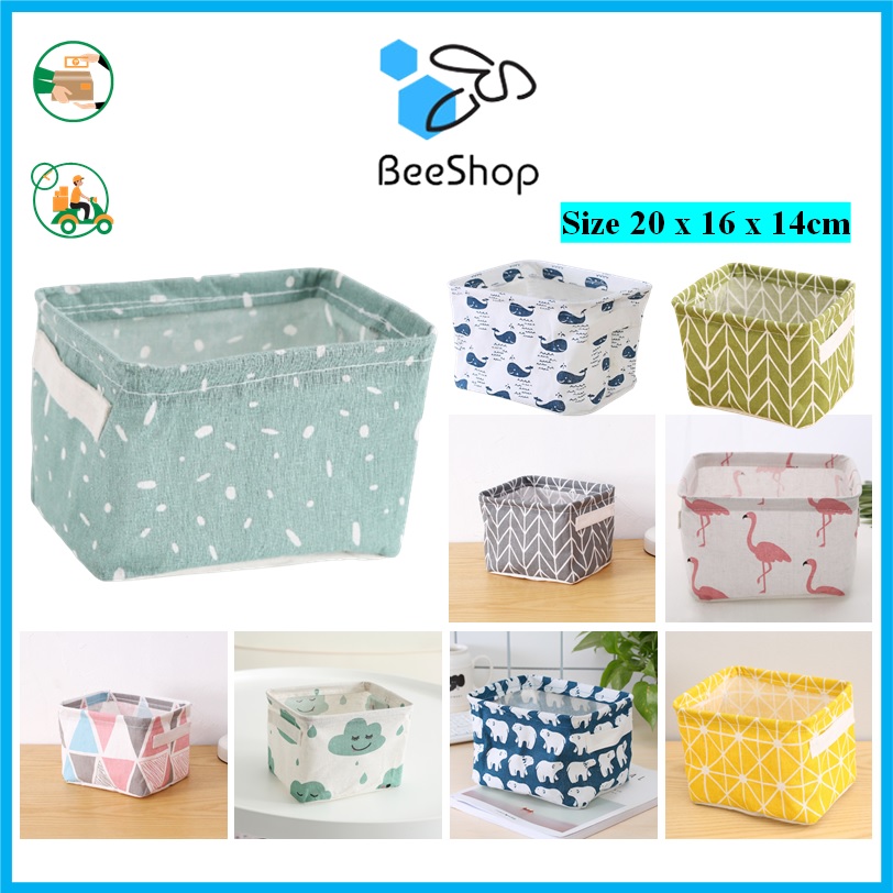 Giỏ vải đựng đồ đa năng size 20x16x14cm