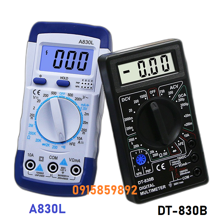 Đồng hồ vạn năng đo điện A830L và DT-830B