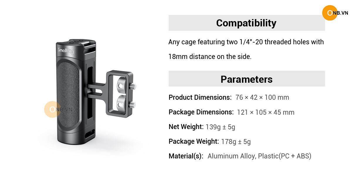 SmallRig Mini Side Handle 2 ốc 1/4 code 2916