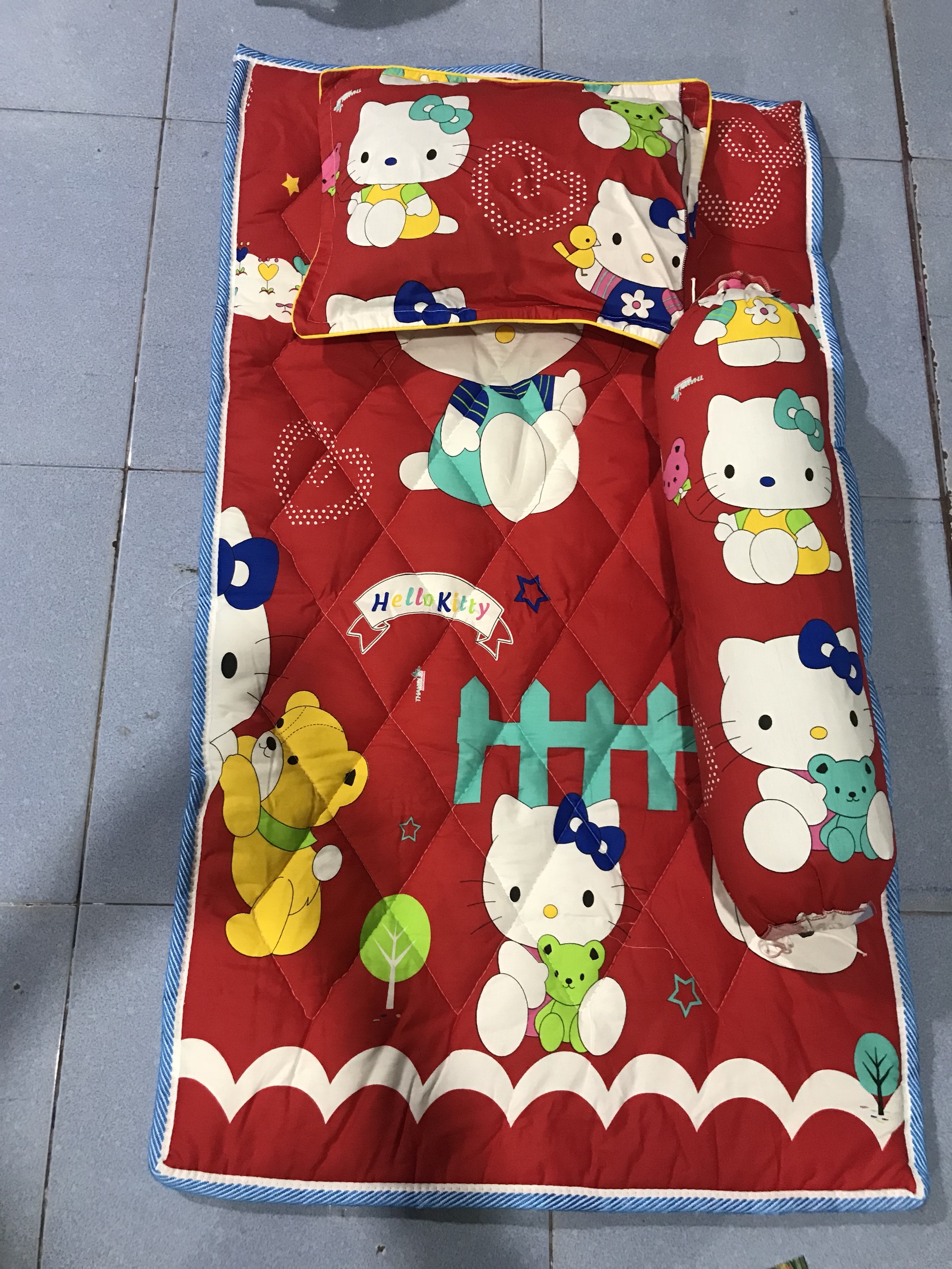 [HCM]Bộ nệm gối em bé 65 x 115cm (màu cho bé gái)