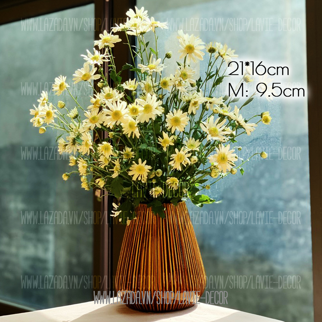 Lọ hoa gốm sứ men hỏa biến hổ phách Bát Tràng
