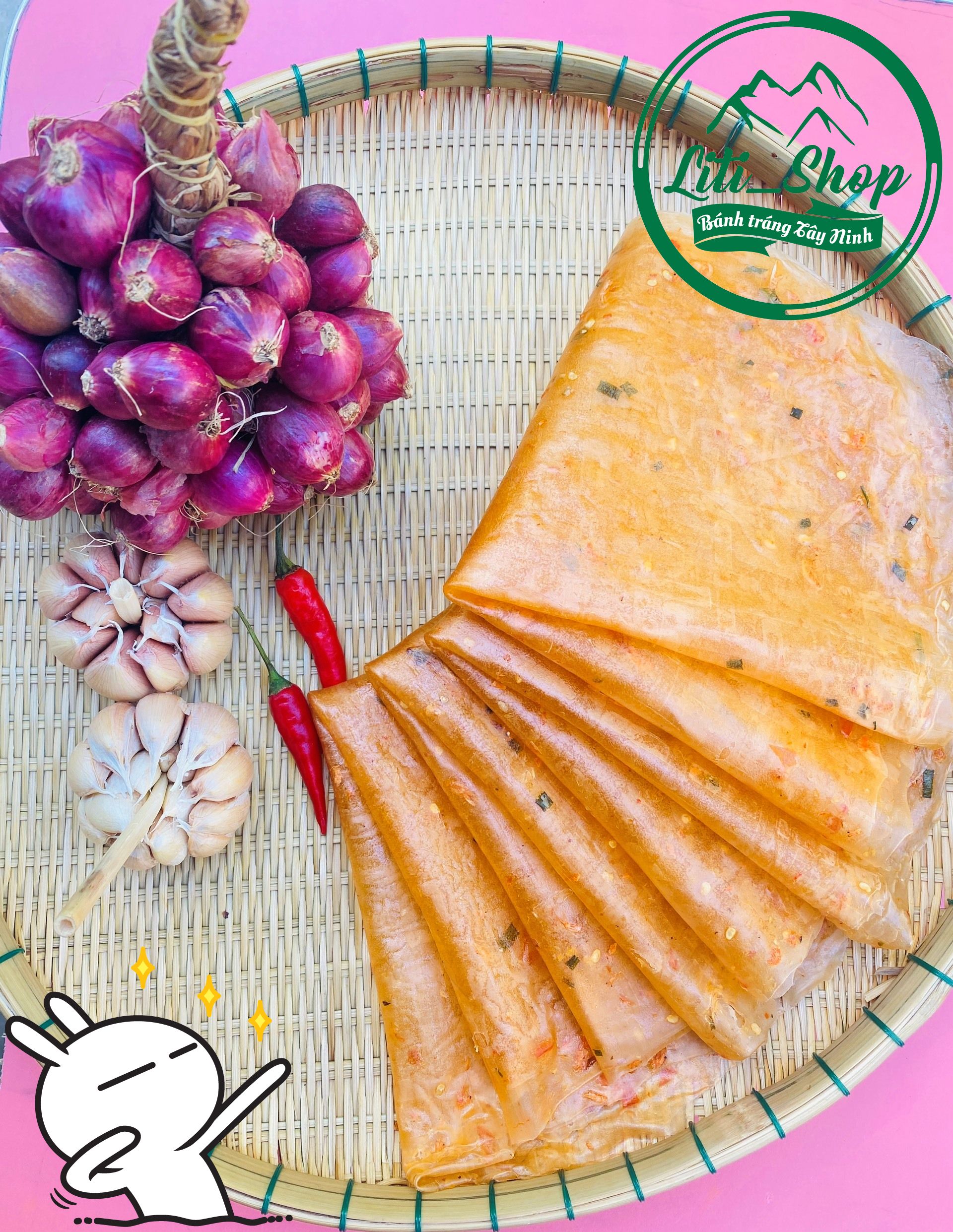 Bánh tráng Dẻo tôm tây ninh 500Gr