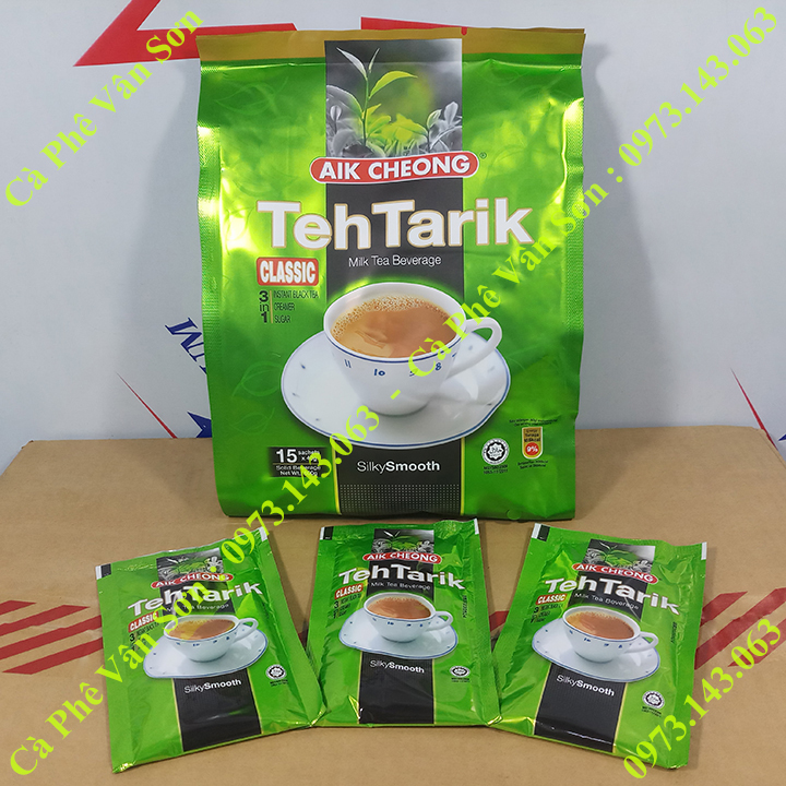 Trà sữa vị truyền thống Teh Tarik Classic bịch 600g 15 gói 40g Aik Cheong