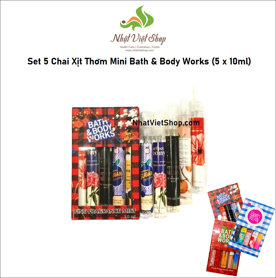 Set 5 Chai Xịt Thơm Mini Bath & Body Works (5 x 10ml) (Shop Giao ngẫu nhiên)