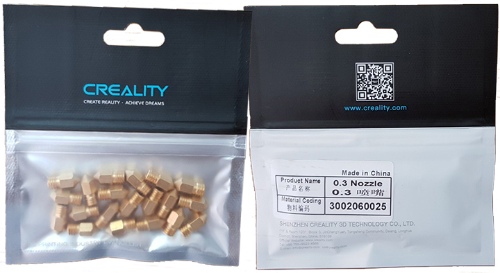 Đầu đùn nhựa máy in 3d CREALITY 3D Printer Part 3D Printing Brass Nozzle cho Ender 3 và Ender 5 Series ..5pcs/ set