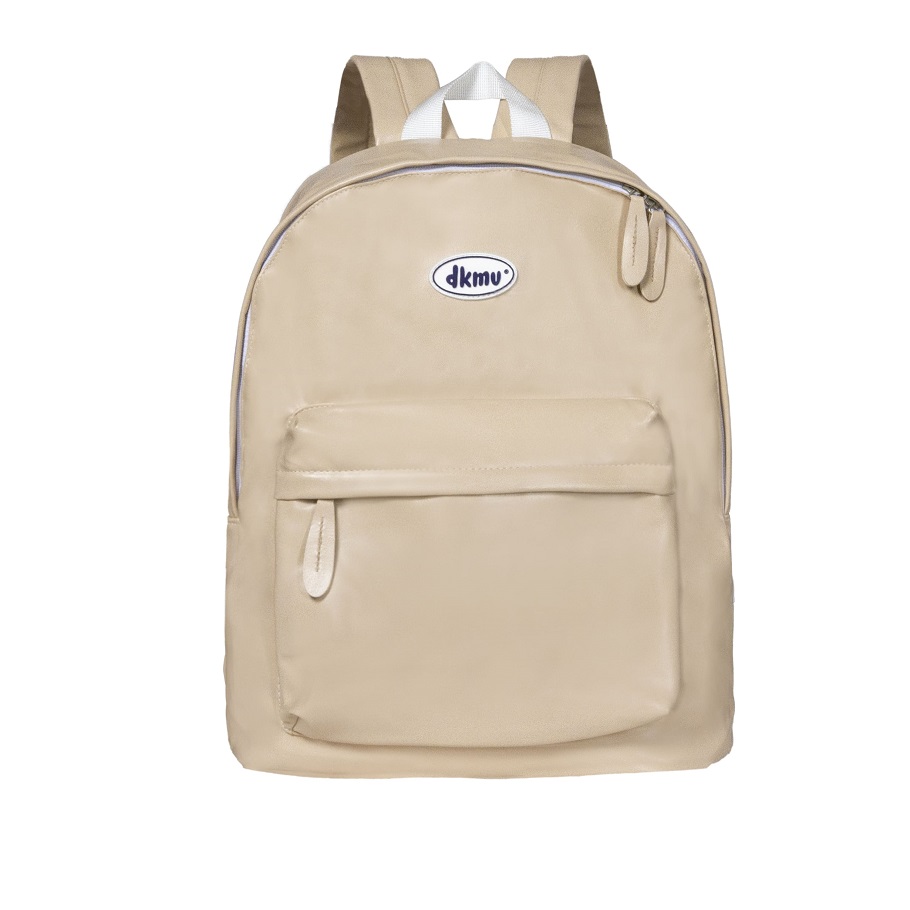 Balo da nữ đi học giá rẻ màu kem - DKMV Basic Leather Backpack