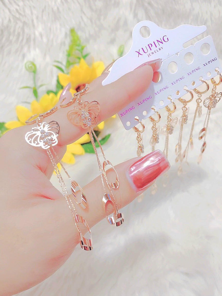 [ Rất Bền ] Đôi Bông Tai Nữ Mạ Vàng 18K  Cánh Bướm Loại Dài 25r- 0701310- Đi Tiệc Rất Sang  - Tubi Cony - Bông tai nữ, Bông tai mạ vàng, bông tai đẹp
