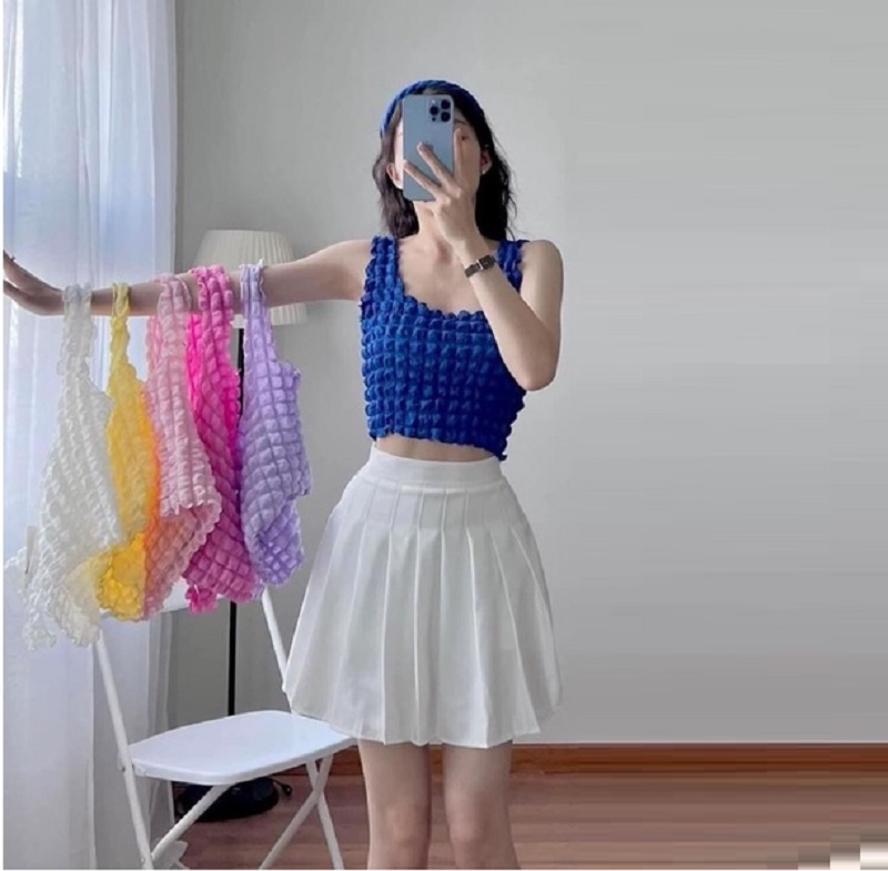 Áo Xốp Croptop Thun Co Dãn - BT Fashion