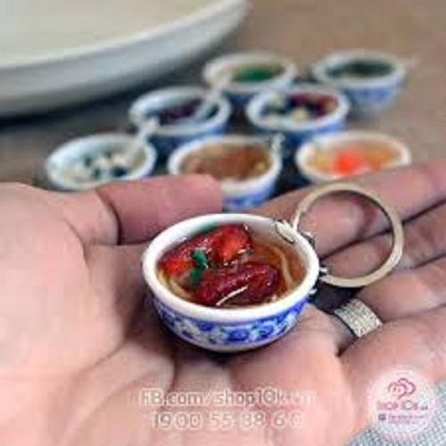 Combo 2 móc khóa mô hình chén đồ ăn chén chè 3D nhiều mẫu mã độc đáo( Giao mẫu ngẫu nhiên)