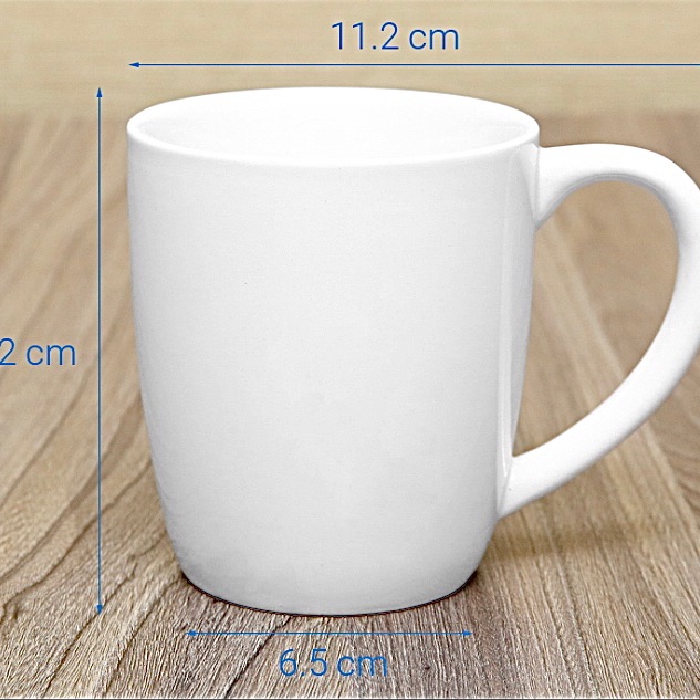 Ly sứ trắng trơn 250ml (có hình thật)