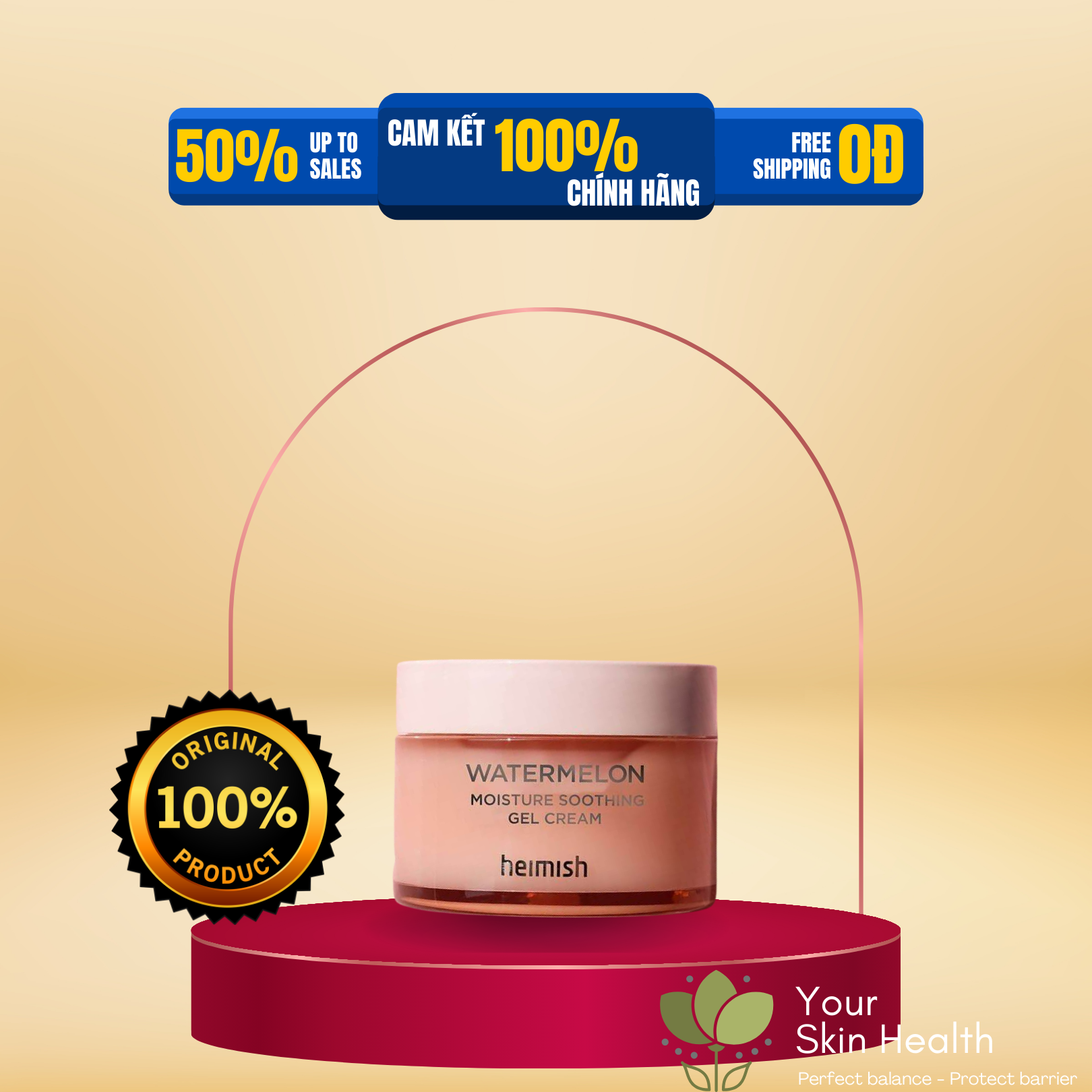 Gel dưỡng ẩm chiết xuất dưa hấu Heimish Watermelon Moisture Soothing Gel Cream 110Ml
