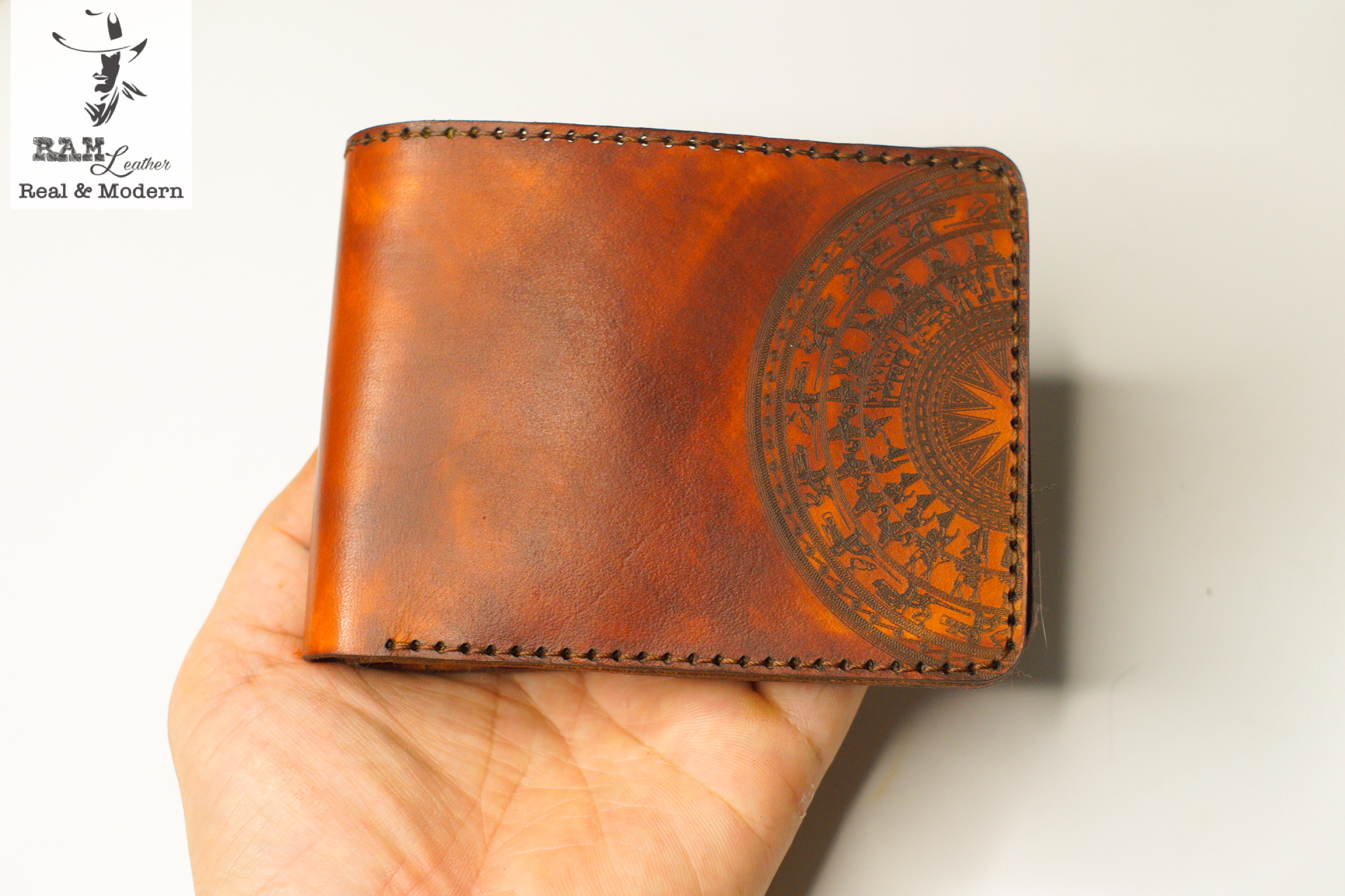 Ví Siêu bền RAM Leather Trống Đồng Dáng Ngang Lightbrown (Da Bò Thuộc Thảo Mộc Vegtan Wallet)