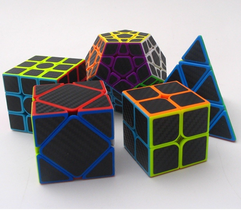 Combo 5 Rubik Zcube Carbon Biến Thể - 5 Rubik Cao Cấp  ( Tặng 5 chân đế rubik )