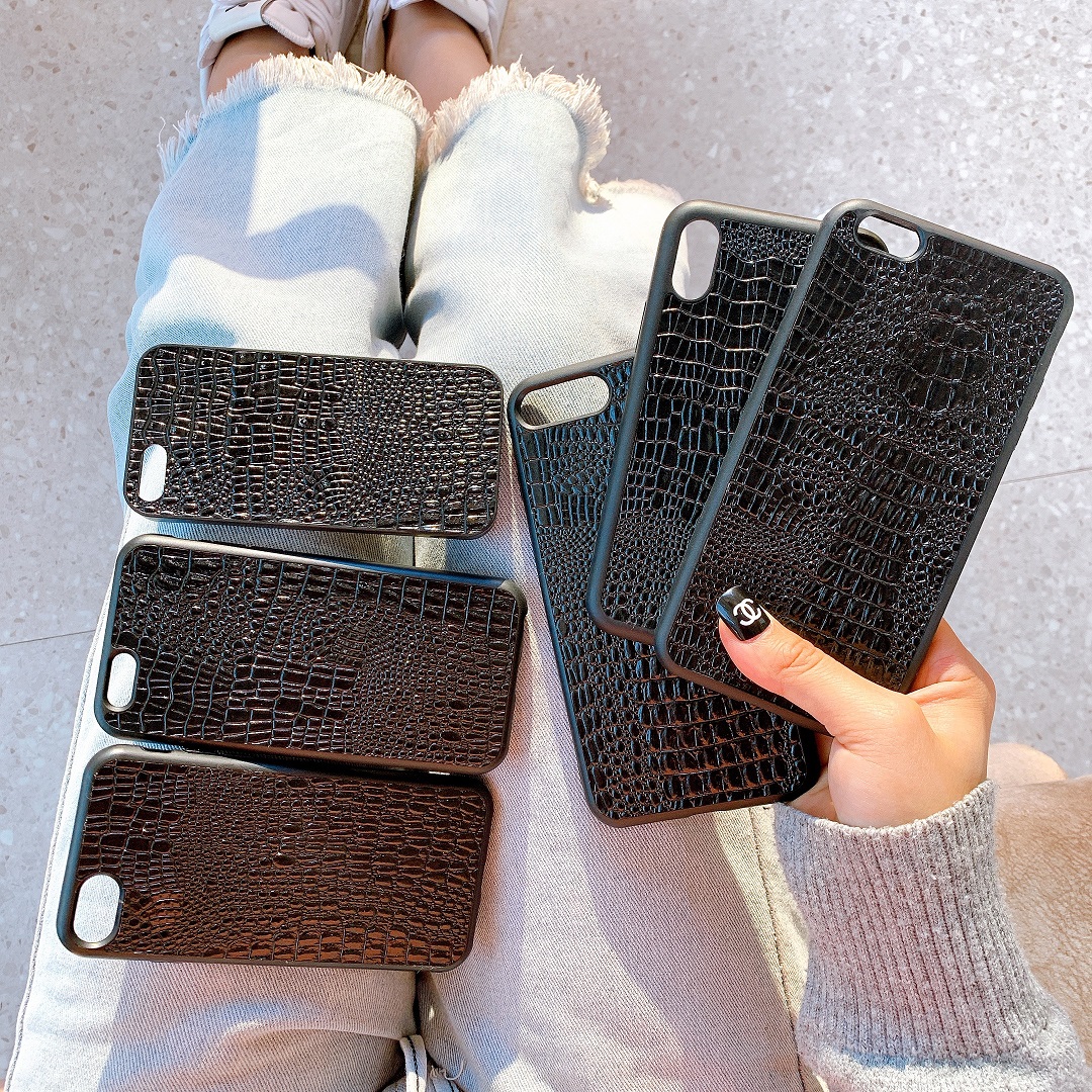 Ốp Lưng Da IMD Vân Nổi Crocodile Black