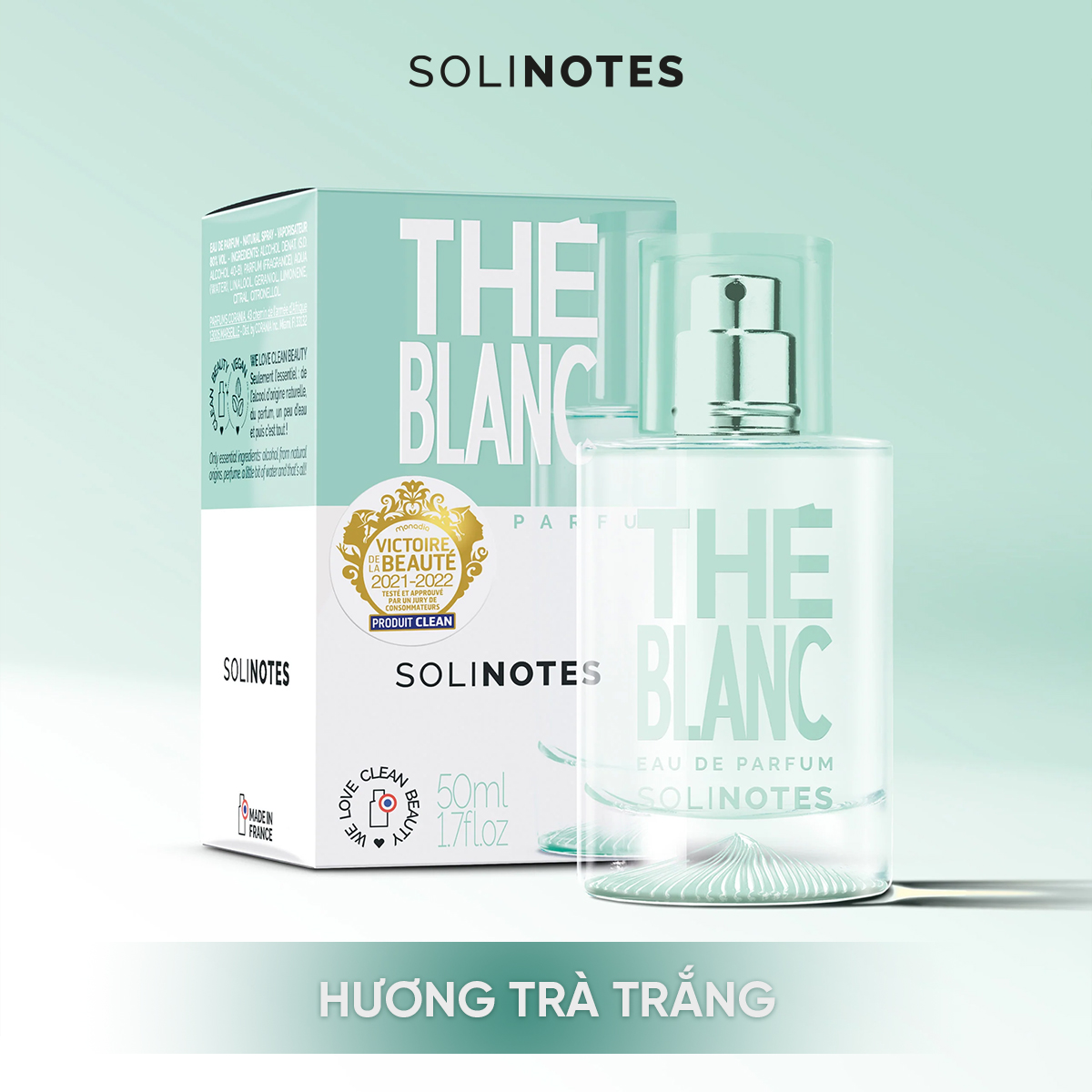 Nước hoa Unisex Solinotes The Blanc hương trà trắng tươi mát, trong trẻo 15ml - 50ml