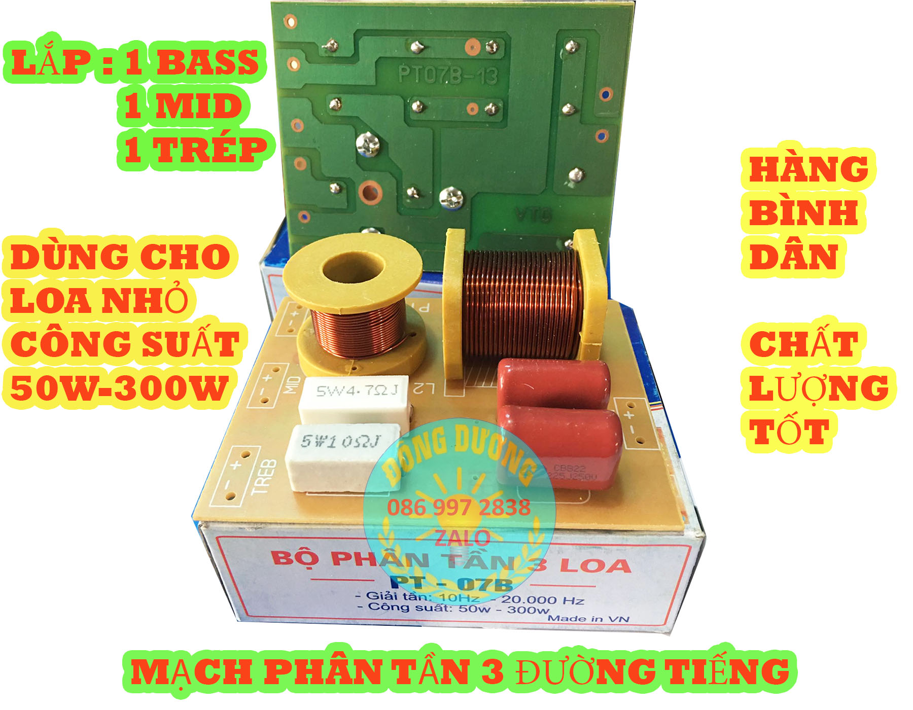 PHÂN TẦN 3 ĐƯỜNG TIẾNG 07B - GIÁ 01 CÁI MẠCH - DÙNG CHO 1 BAS - 1 MID - 1 TRÉP - PHÂN TẦN 3 LOA
