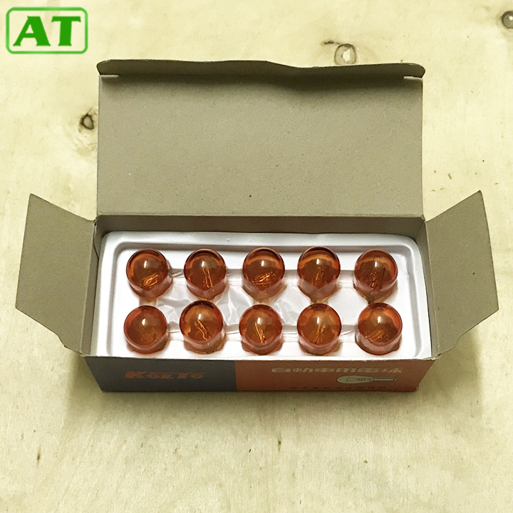 Hộp 10 bóng đèn xi nhan ô tô t20 đui cắm 12v 21w màu vàng 1 tóc