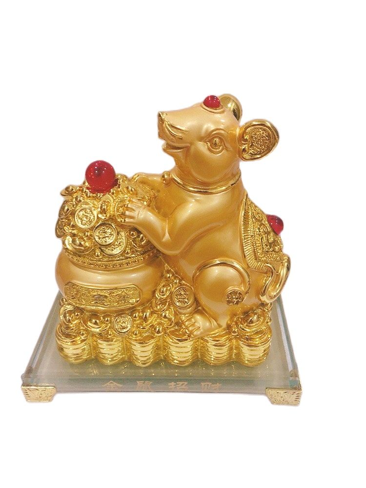 [HCM]Tượng chuột ôm tam bảo vàng