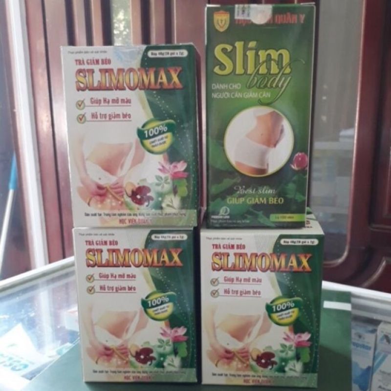 Combo 1 hộp Slimbody + 3 trà Slimomax, trà giảm cân an toàn dễ uống cao cấp
