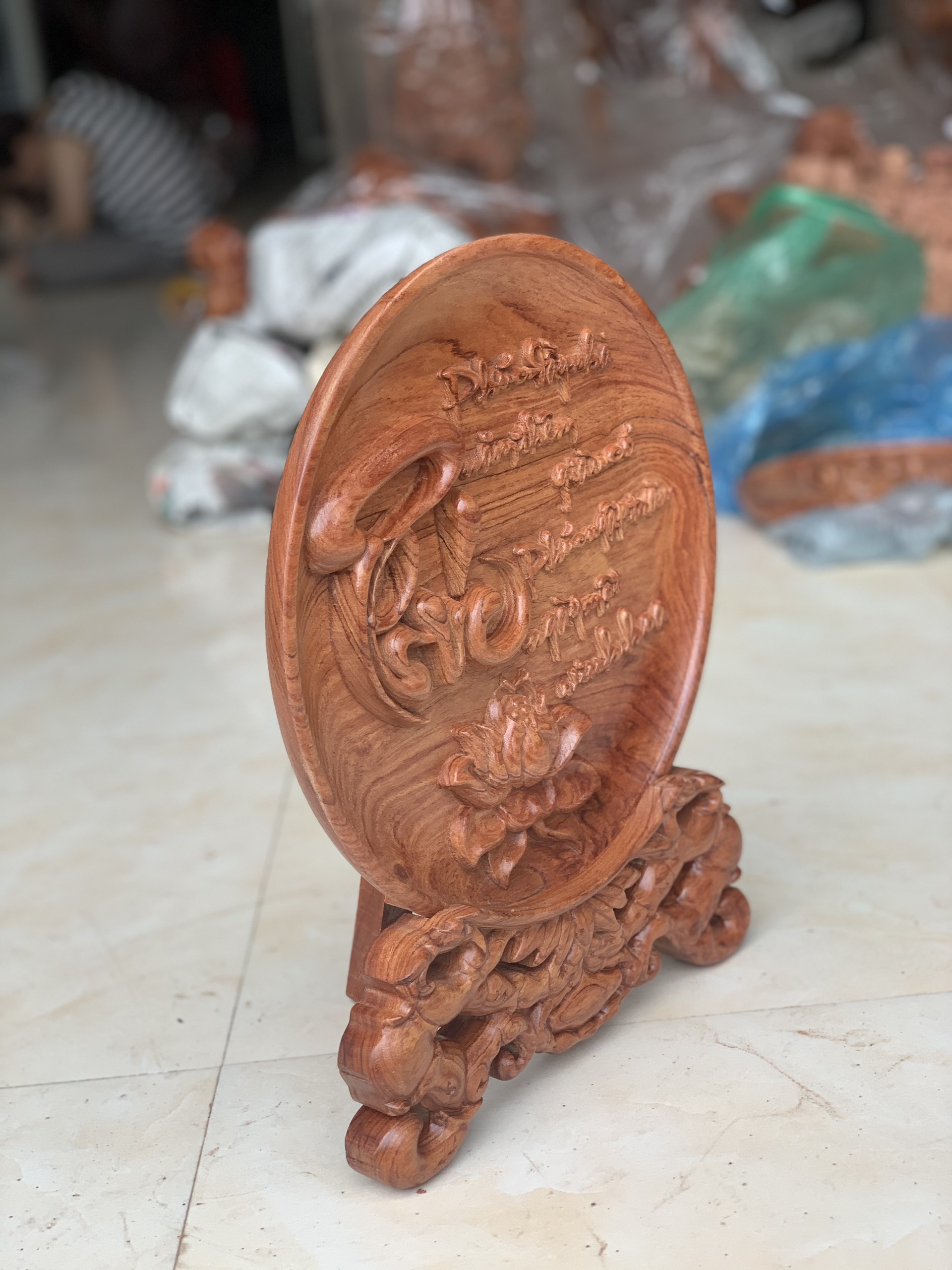 Tranh Đĩa Gỗ (Mẫu Chữ Phúc ) Siêu Vân Đường Kính 30