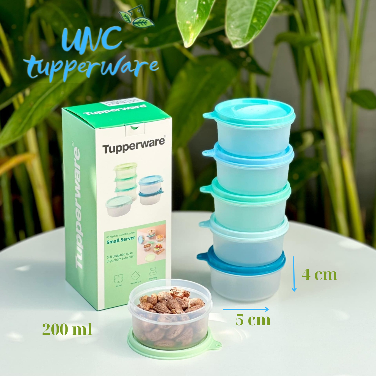 Bộ hộp bảo quản thực phẩm Tupperware Small Server 200ml (6 hộp) - Màu mới