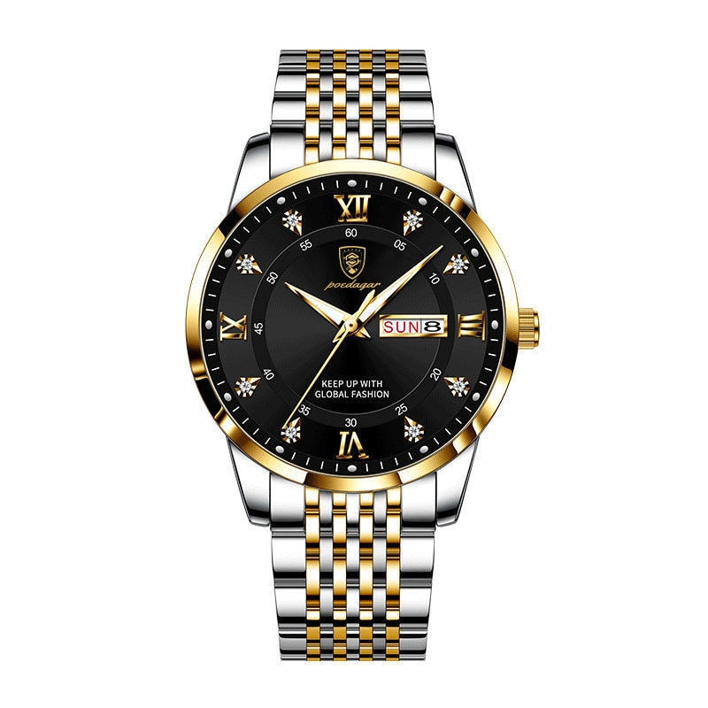 【Midsummer】2021 New Casual Sport Chronograph Men's Watches Stainless Steel Band Wristwatch Big Dial Automatic Clock with Luminous Pointers