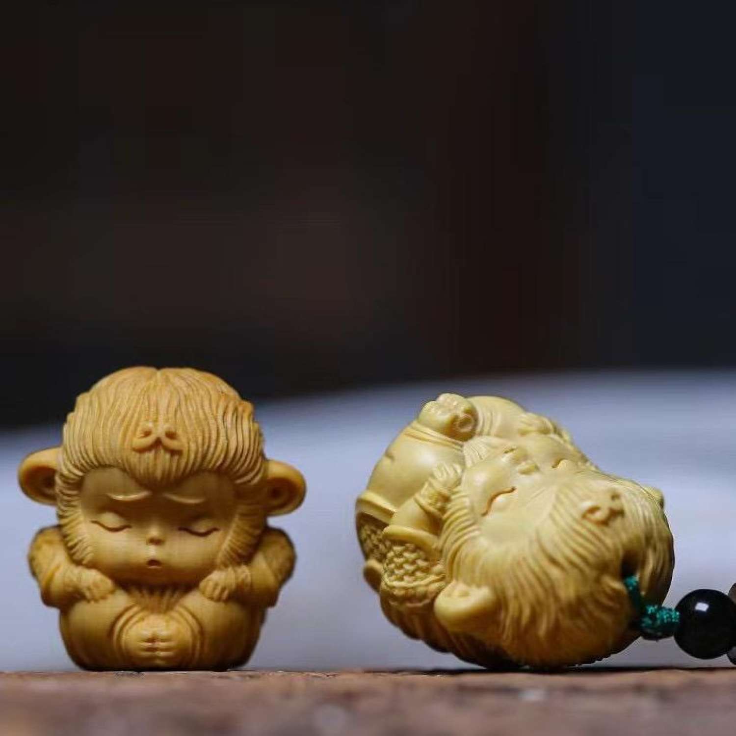 Móc khóa gỗ điêu khắc Ngộ Không dễ thương