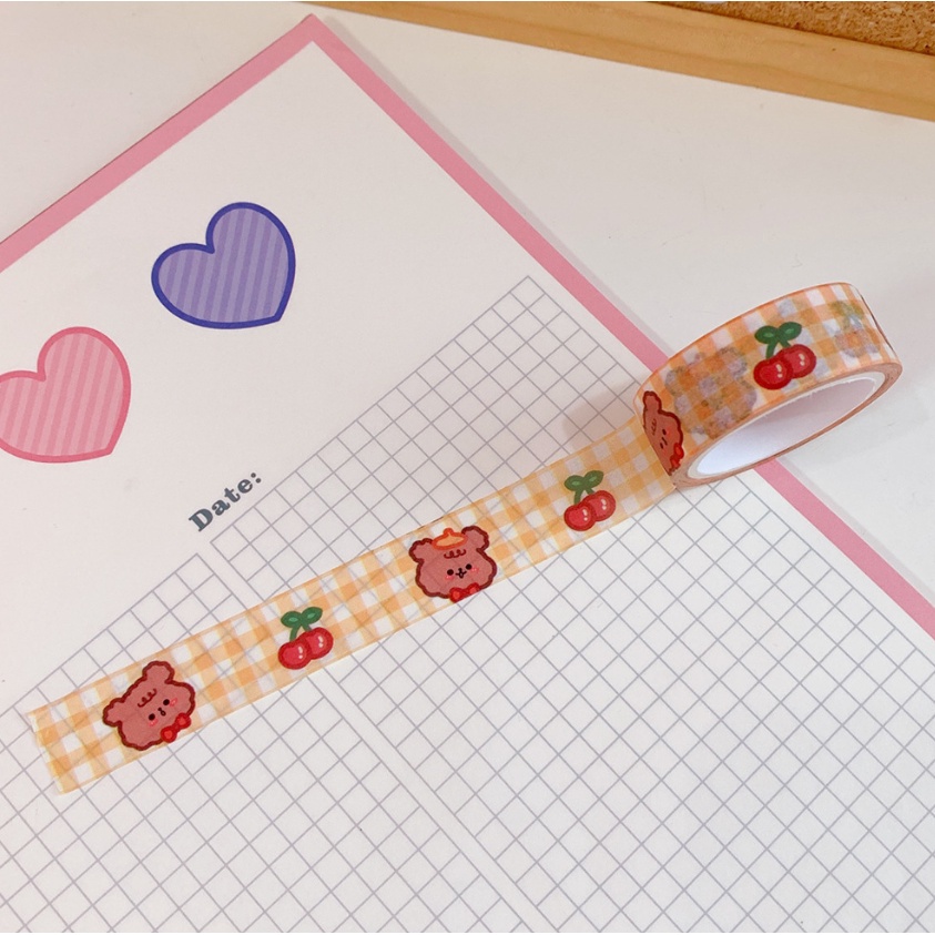 Cuộn Băng Keo Giấy Washi Dễ Thương HÀN QUỐC Trang Trí